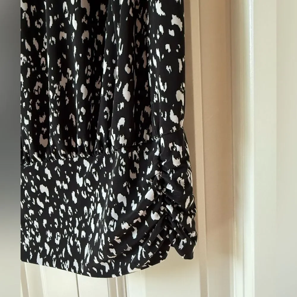 INC XXL Black and White Patterned Women's Top